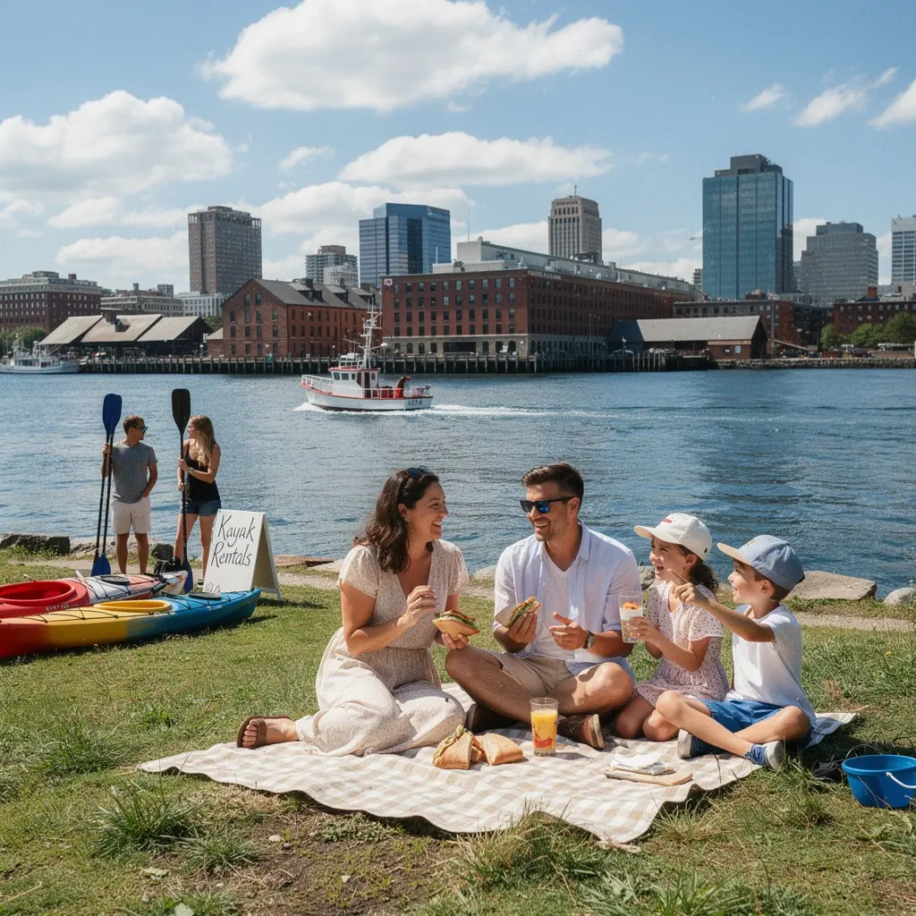Изображение памятника, посвященного революционной истории, с туристами, изучающими его детали.